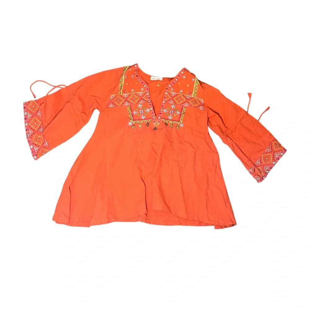 Vintage Y2K Minnie Minors Embroidered Tunic Pant Set Coin Detail Coral 6/7